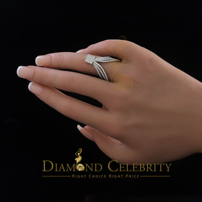 DiamondCelebritees 925 Sterling 1.50ct Cubic Zirconia White Silver Cocktail Womens Ring Size 6.