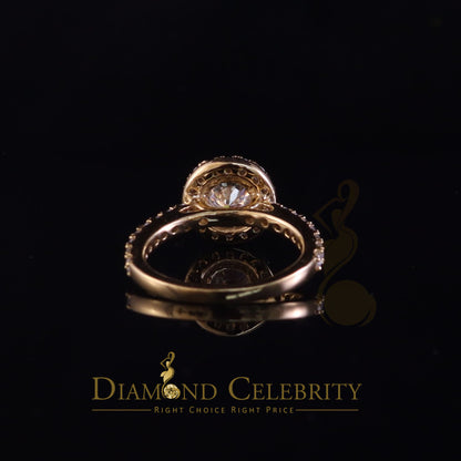 King Of Blings  10K Yellow Gold 3.00CT VVS' 'FL' D clr Round Moissonite Womens Ring S/7