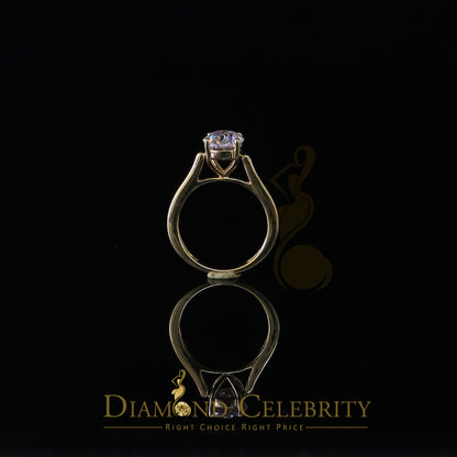 King Of Blings  10K Yellow Gold 2.00CT VVS' 'FL' D clr Oval Cut Solitaire Moissonite Ring S/7