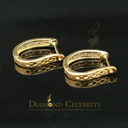 DiamondCelebritees 0.33ct Diamond 925 Sterling Silver Yellow Hoop Stud Earrings For Men's / Women's