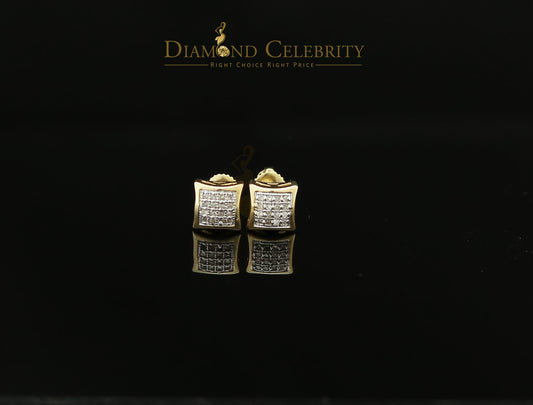 DiamondCelebritees 10K Yellow Real Gold Real Diamond 0.10CT Mens /Ladies Studd Earring