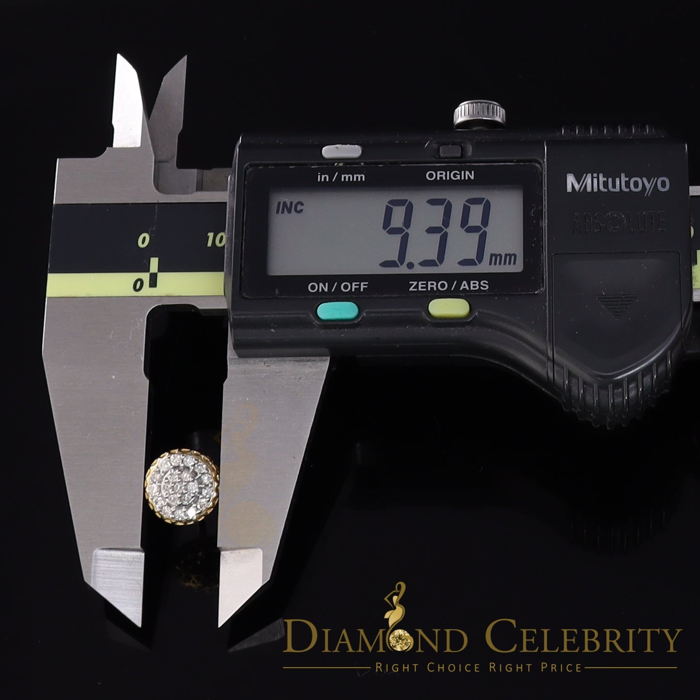 DiamondCelebritees 10K Real Yellow Gold with 0.33 CT Real Diamond Round Stud Earrings