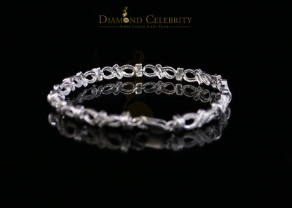 Diamondcelebritees 925 Sterling Silver White Bracelete Size 7 Inch with 0.22CT Genuine Diamonds