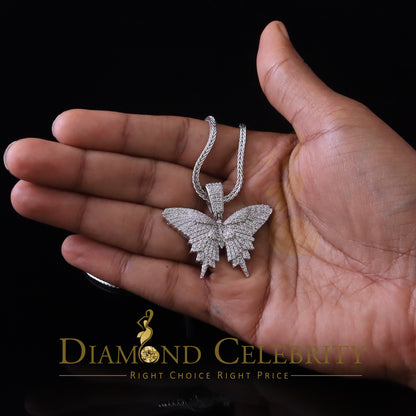 DiamondCelebritees White 925 Sterling Silver Butterfly Shape Pendant with 3.36ct Cubic Zirconia
