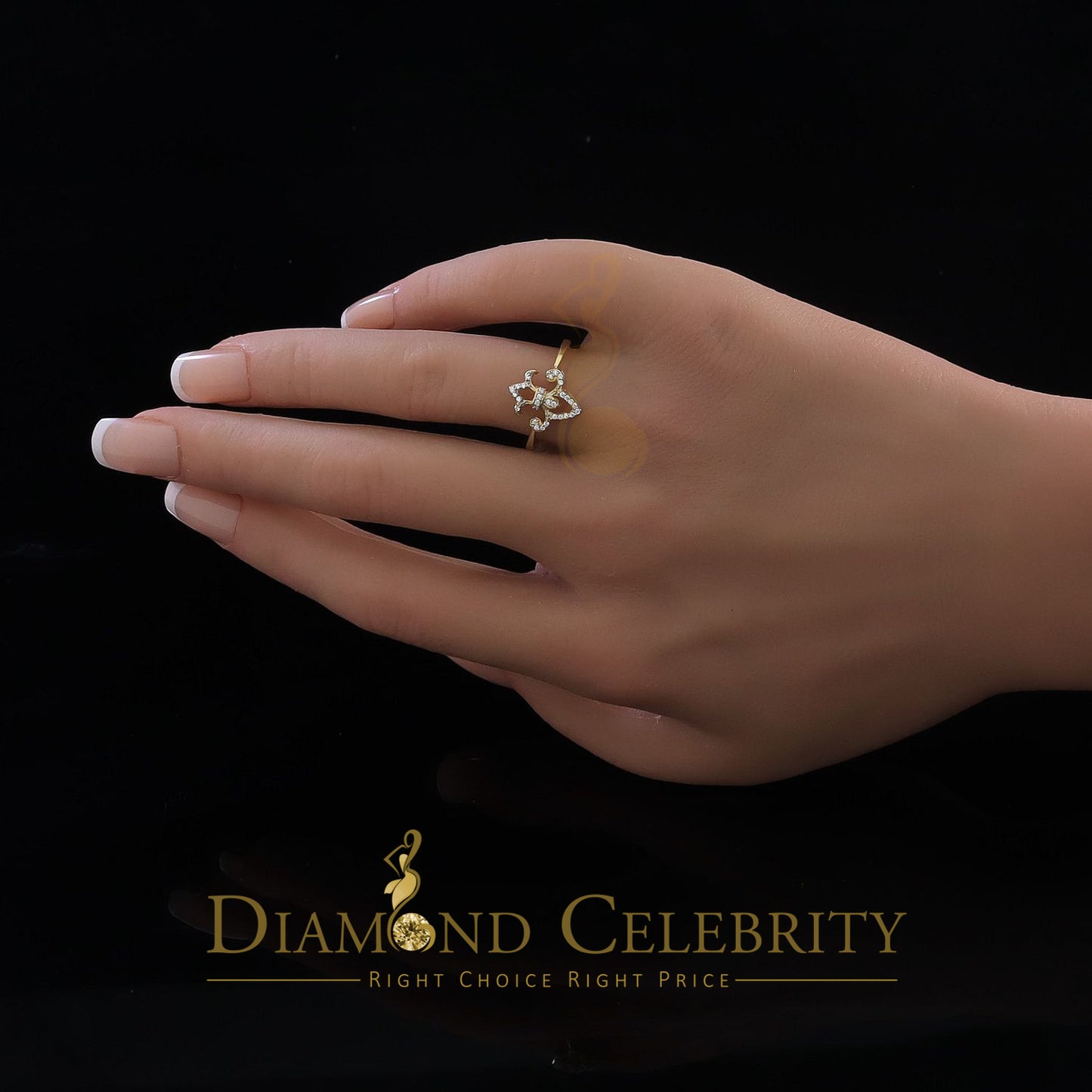 DiamondCelebritees 0.30ct Cubic Zirconia Yellow 925 Sterling Silver Saints Womens Gifts Ring Size 7