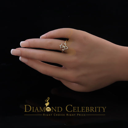 DiamondCelebritees 0.30ct Cubic Zirconia Yellow 925 Sterling Silver Saints Womens Gifts Ring Size 7