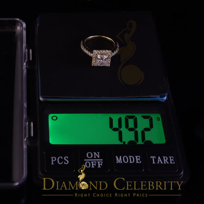 King Of Blings  10K Yellow Gold 3.00CT 'VVS' 'FL' D clr Moissonite Womens Engagement Ring S/7
