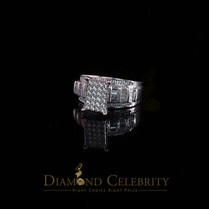 DiamondCelebritees 925 White Silver 1.31ct Cubic Zirconia Cinderella Engagement Womens Rings Size 8