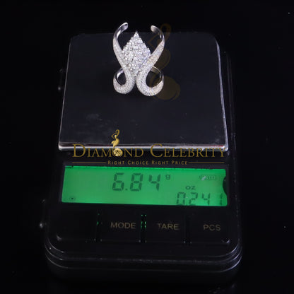 DiamondCelebritees Sterling White Silver 2.00ct Cubic Zirconia Cocktail Floral Womens Ring Size 6.5