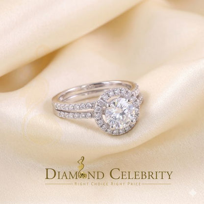 DiamondCelebritees 3.59ct Cubic Zirconia White 925 Sterling Silver Women 2PC Bridal Ring Size 7