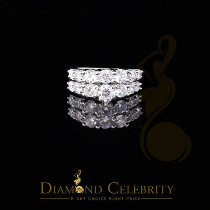 DiamondCelebritees 4.82ct White Cubic Zirconia 925 Sterling Silver Bridal Fashion Womens Ring SZ 7