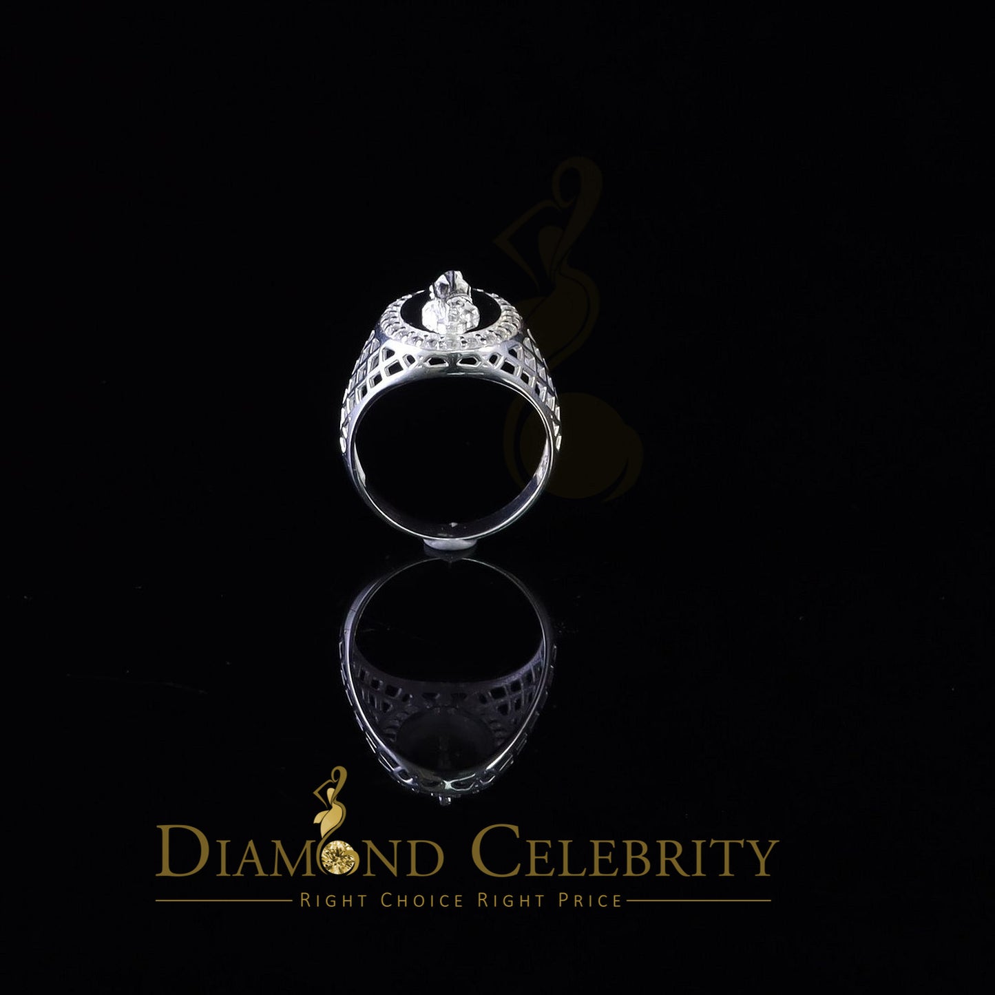 DiamondCelebritees White Oval Shape CZ 925 Sterling Silver St Jude Fancy Women's Religious Ring SZ 6.5
