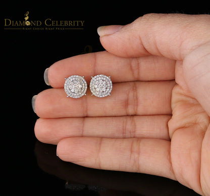 DiamondCelebritees 10K Real Yellow Gold with 0.80CT Real Diamond Men's/Women's Stud Earrings