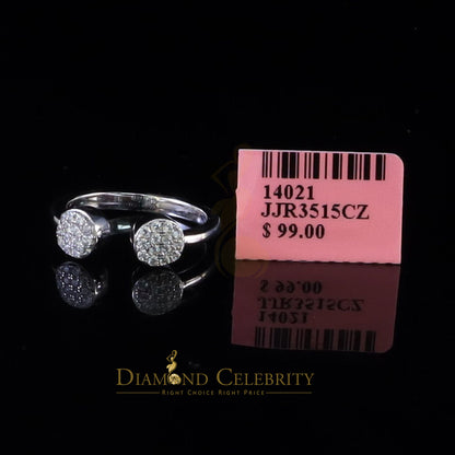 DiamondCelebritees 0.33ct Sterling Silver Shiny White 925 Cubic Zirconia Round Womens Ring Size 6