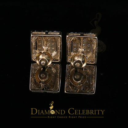 DiamondCelebritees 0.50ct Diamond 925 Sterling Silver Hip Hop Yellow Stud Earring For Men & Women