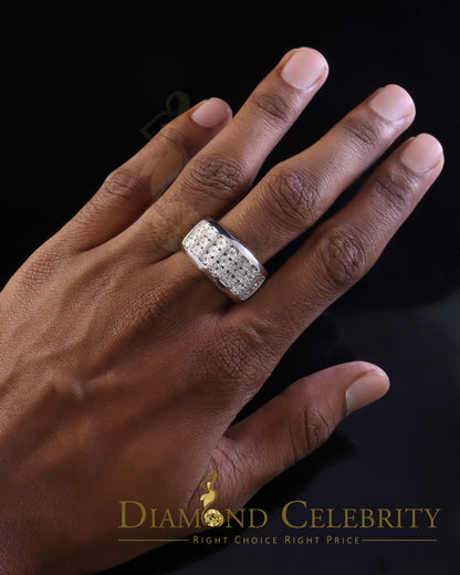 DiamondCelebritees Mirage Set Real 0.30ct Diamond 925 White Silver Wedding Band Men's Ring Size 11