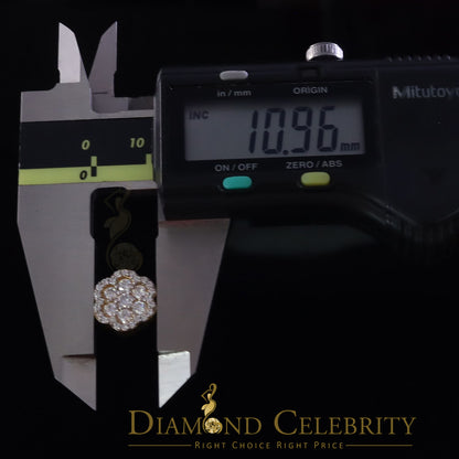 DiamondCelebritees Yellow Floral 1.50ct VVS 'D' Moissanite 925 Stud Earrings Men's/Women