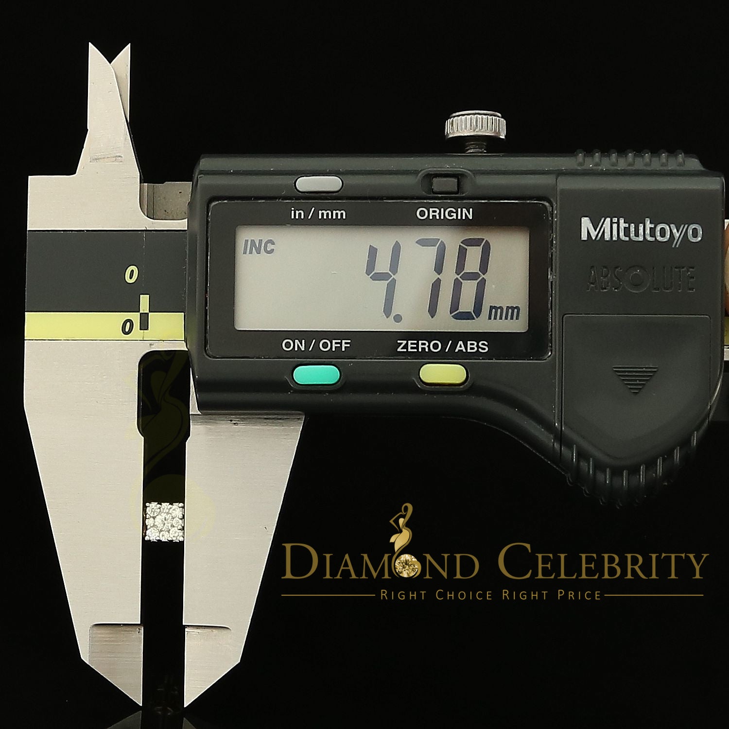 DiamondCelebritees  0.34ct Cubic Zirconia Hip Hop 925 Yellow Silver Women's & Men's Square Earrings