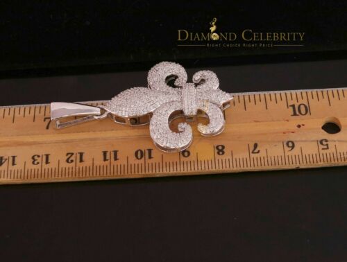 DiamondCelebritees White 925 Sterling Silver Fleur De Lis Shape Pendant with 4.59ct Cubic Zirconia