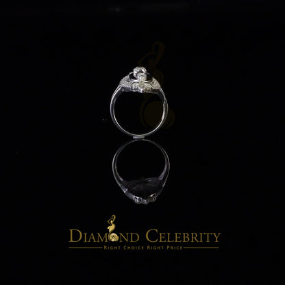 DiamondCelebritees 925 Silver White CZ Stone Blessed Virgin Mary Miraculous Medal Women Ring SZ 8