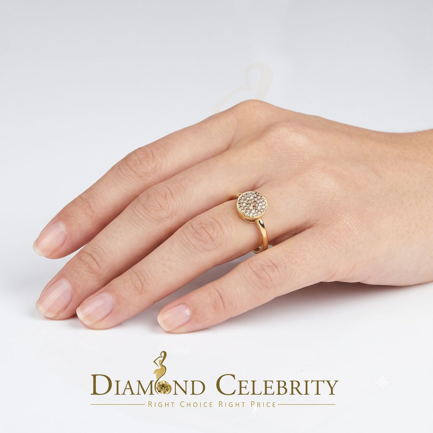 DiamondCelebritees Real Diamond 0.10CT Womens Silver Yellow Ring Engagement Size 7 Oval Shape