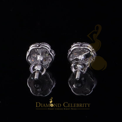 Diamondcelebritees Women's/Men's 925 Silver White 0.50ct VVS 'D' Moissanite Floral Stud Earrings