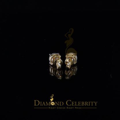 DiamondCelebritees 3.00ct VVS 'D' Moissanite Men's/Womens 925 Silver Yellow Round Stud Earrings