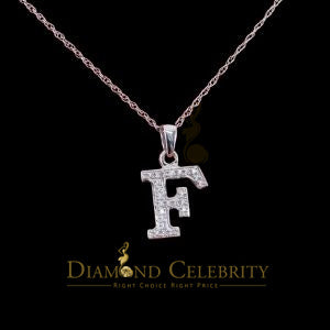 Attractive Sterling SilverAll Alphabet Letter White Pendant with Cubic Zirconia