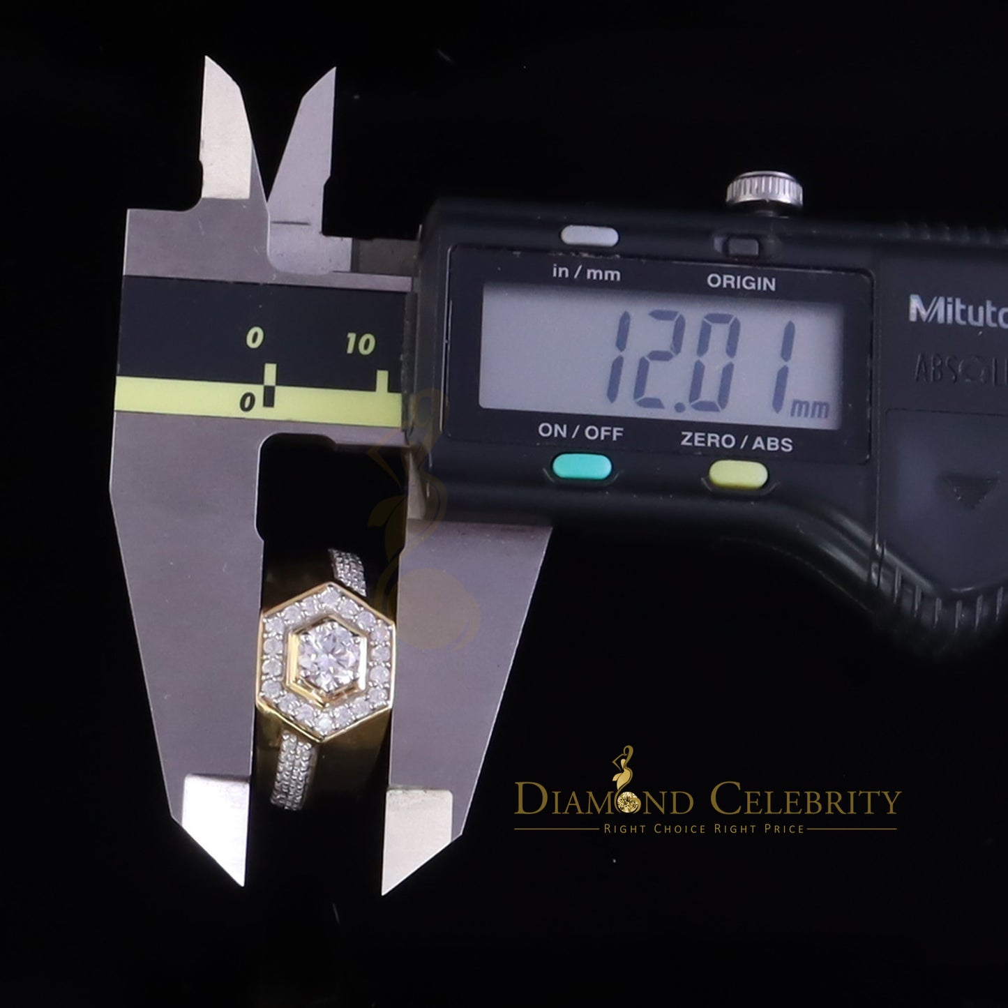 DiamondCelebritees 925 Yellow Sterling Silver Cubic Zirconia 2.44ct Men Ring Size 9
