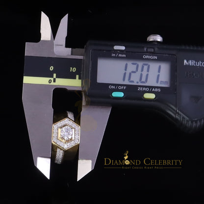 DiamondCelebritees 925 Yellow Sterling Silver Cubic Zirconia 2.44ct Men Ring Size 9