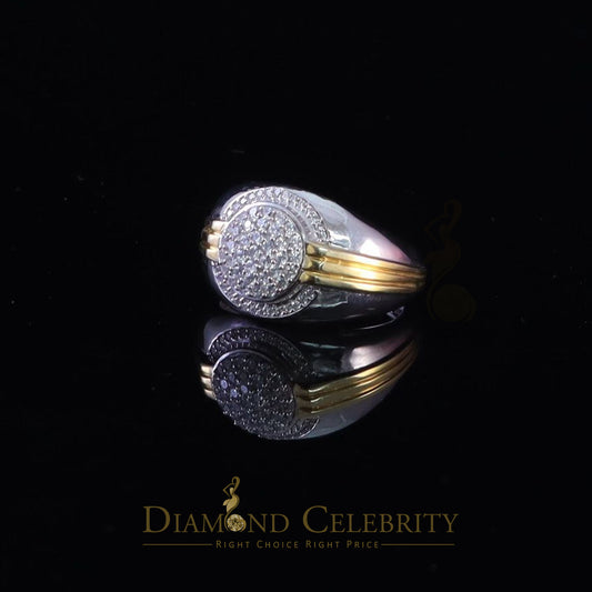 DiamondCelebritees Silver Sterling White 0.65ct Cubic Zirconia Round Wide Band Men Ring Big SZ 11