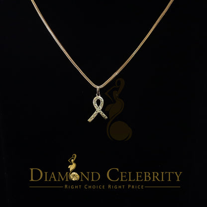 DiamondCelebritees 925 Sterling Silver Fashion Ribbon Shape Pendant Yellow 0.26ct Cubic Zirconia
