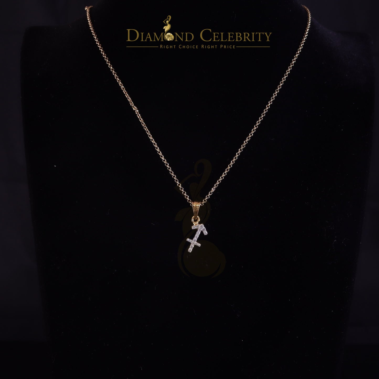 DiamondCelebritees 0.34ct Cubic Zirconia Yellow Silver SAGITTARIUS-DECEMBER Pendant Men's & Women's