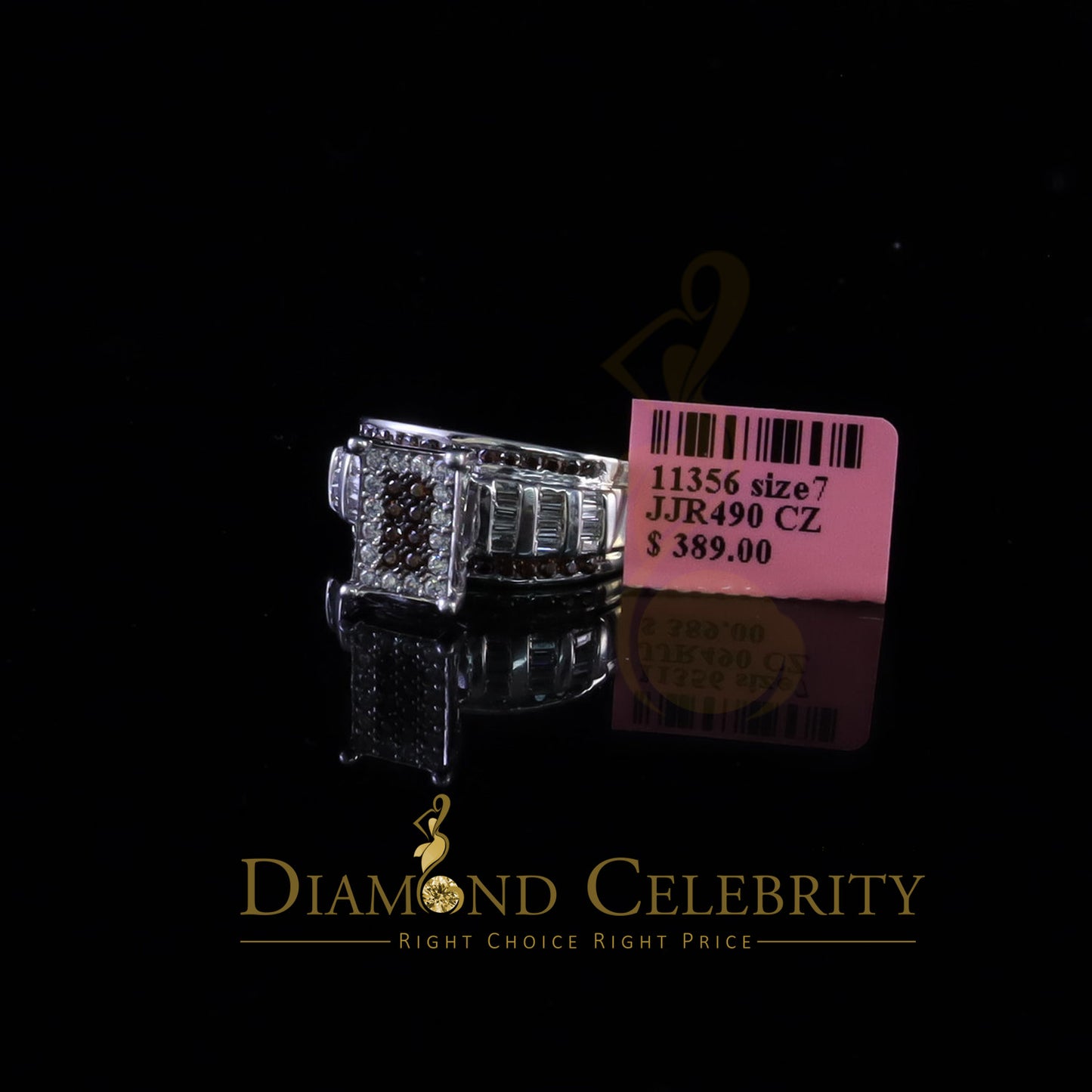 DiamondCelebritees 925 Sterling White Silver Square Shape Cubic Zirconia 1.50ct Womens Ring Size 7