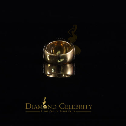 DiamondCelebritees Yellow Silver 4.50ct VVS 'D' Moissanite Baguette Round Rings Size 10 for Men's