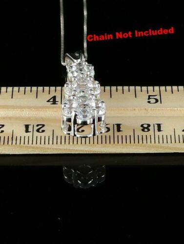 DiamondCelebritees Tripple Flower Shape White 925 Sterling Silver Pendant 5.83ct Cubic Zirconia