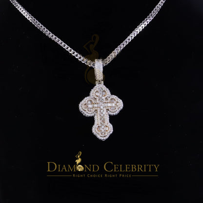 Diamondcelebritees  New Buttony Cross 925 Silver White 4.50ct VVS D Moissanite Pendant Men's/Womens