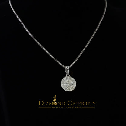 DiamondCelebritees Double Side Round Benedict Men's/Women's Pendant Religious 925 Sterling Silver