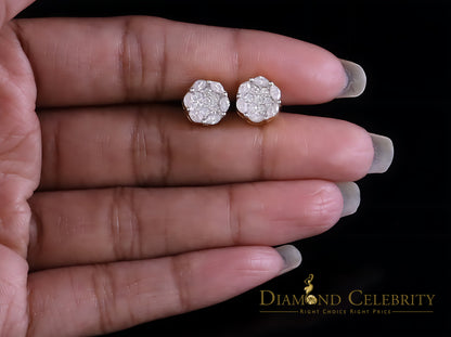 DiamondCelebritees 925 Moissanite Yellow flower 1.00ct Silver Women'sMarquise Stud Earrings VVS' D