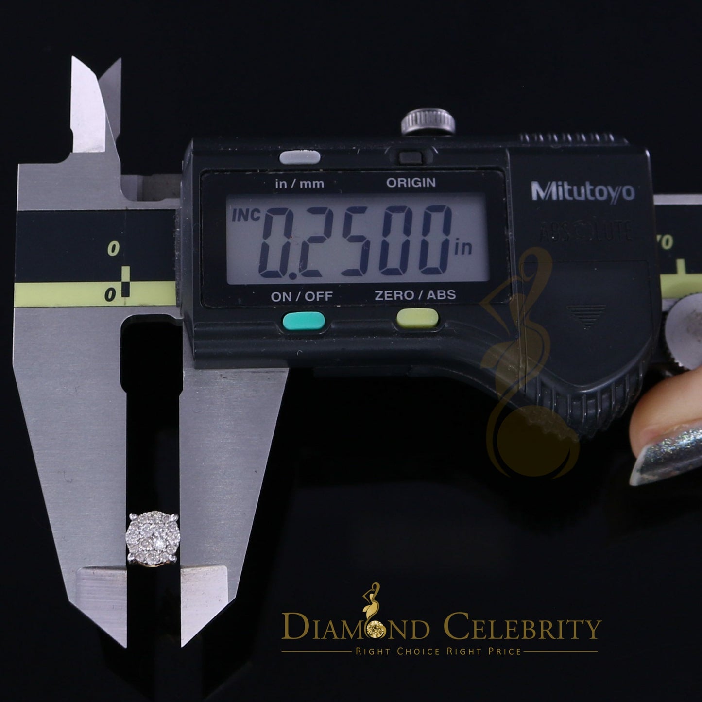 DiamondCelebritees 0.50CT Real Diamond 10K Real Yellow Gold Men's/Women's Stud Round Earring