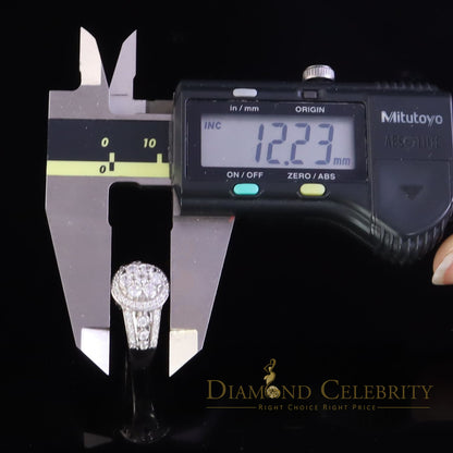 DiamondCelebritees 925 White Silver 2.10ct Cubic Zirconia Round Engagement For Women's Ring Size 07