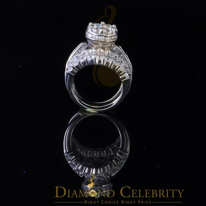 DiamondCelebritees 925 Sterling Womens 13.00ct White Cubic Zirconia Silver Trio Womens Ring Size 9
