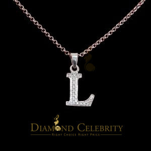 Attractive Sterling SilverAll Alphabet Letter White Pendant with Cubic Zirconia