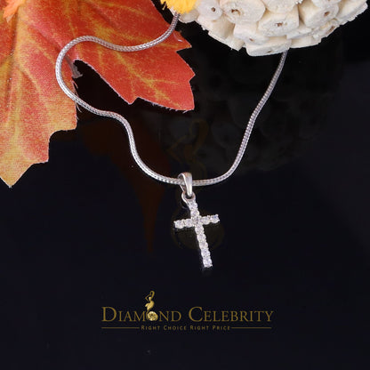 DiamondCelebritees White Beautiful CROSS Shape Sterling Silver Pendant 1.32ct Cubic Zirconia stone