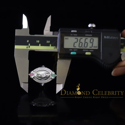 DiamondCelebritees White CZ 925 Sterling Silver Catholic St Jude Fancy Women's Religious Ring SZ 7