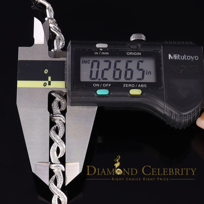 Diamondcelebritees White 0.15CT Real Diamond 925 Sterling Silver Fancy Bracelet-Size 7 Inches