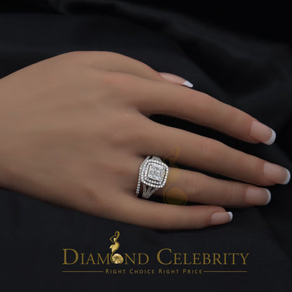 DiamondCelebritees 4.00ct Cubic Zirconia Sterling White Silver Round Engagement Women's Ring Size 8