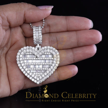 DiamondCelebritees Sterling Silver Beautiful 15.74ct Cubic Zirconia Pendant White Heart Shape