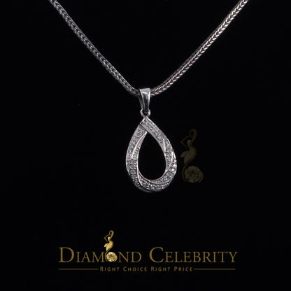 DiamondCelebritees White Sterling Silver Pendant with Charming Necklace Shape 0.37ct Cubic Zirconia