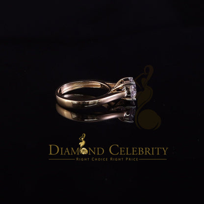 King Of Blings  10K Yellow Gold 2.00CT VVS'FL' D clr Round Solitaire Moissonite Womens Ring S/7
